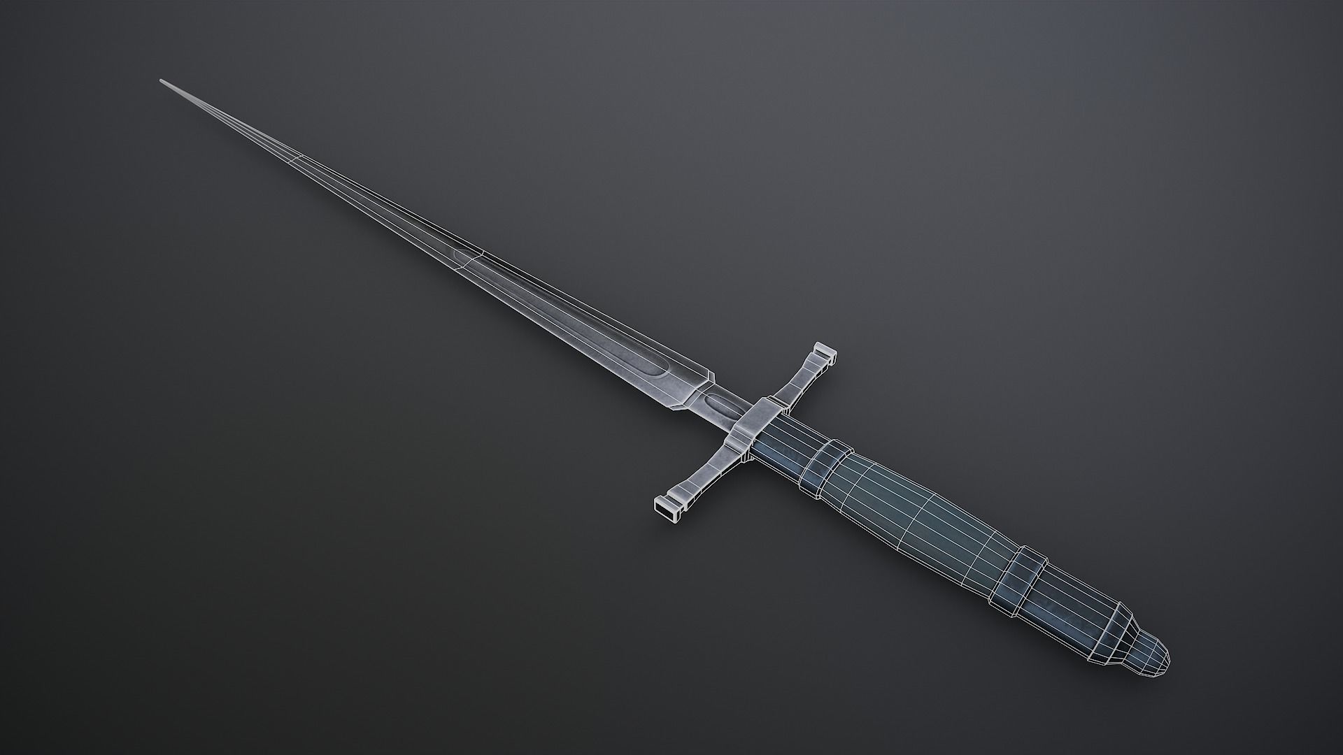 Misericorde Dagger Low-poly 3D model_1