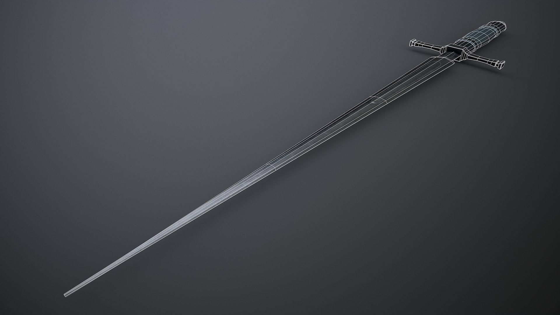 Misericorde Dagger Low-poly 3D model_3