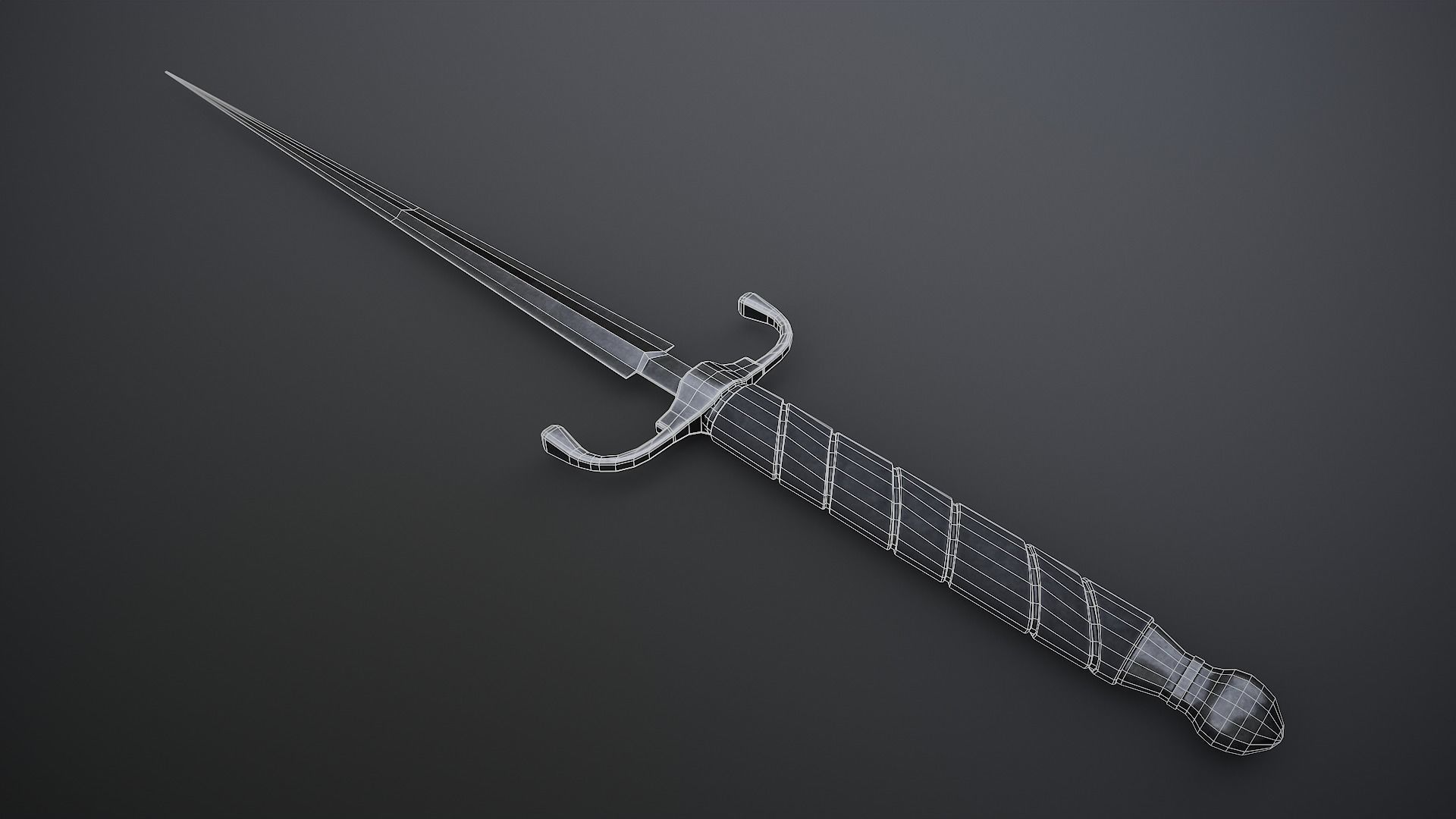 Stilletto Dagger Low-poly 3D model_1