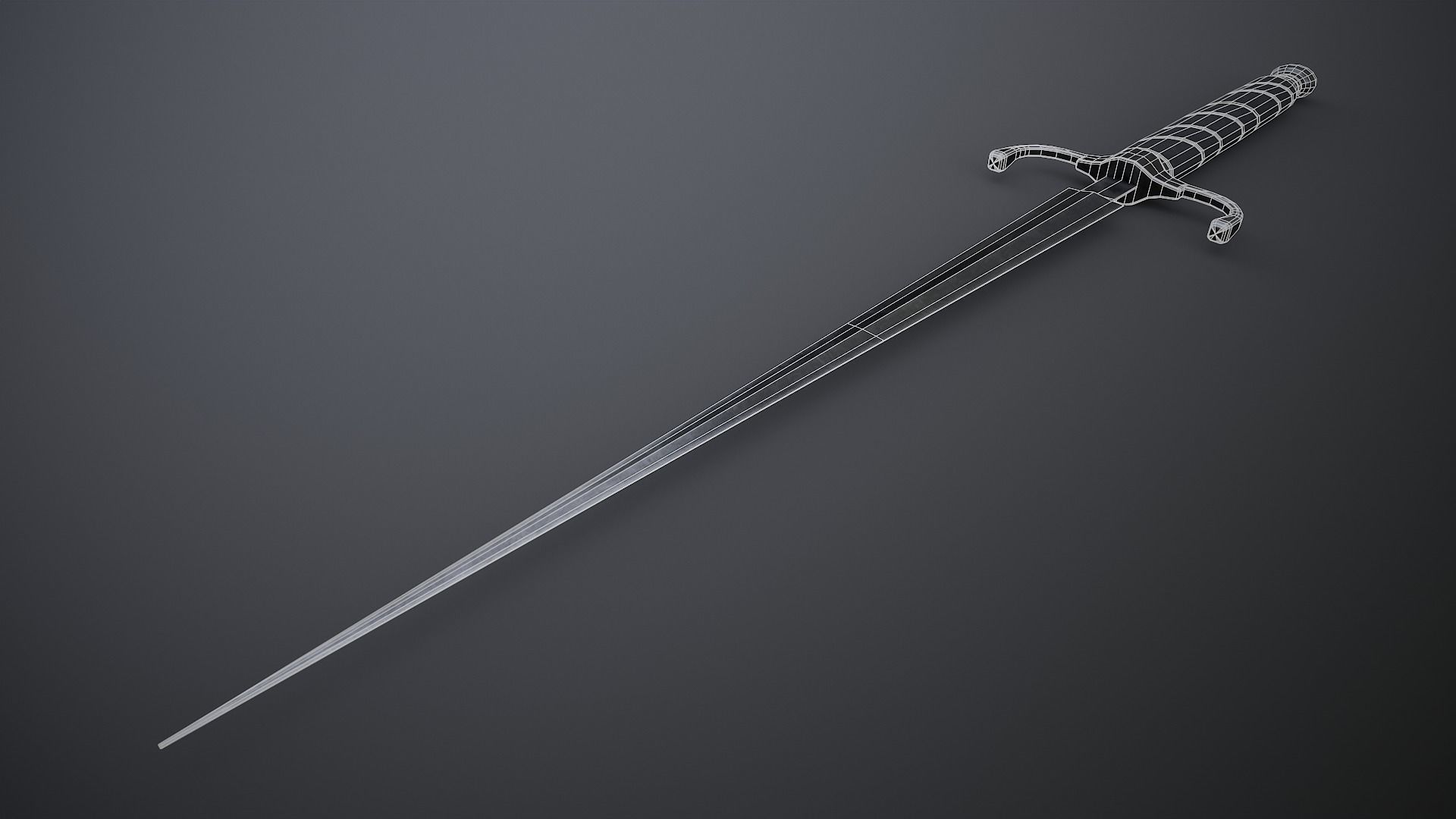 Stilletto Dagger Low-poly 3D model_3