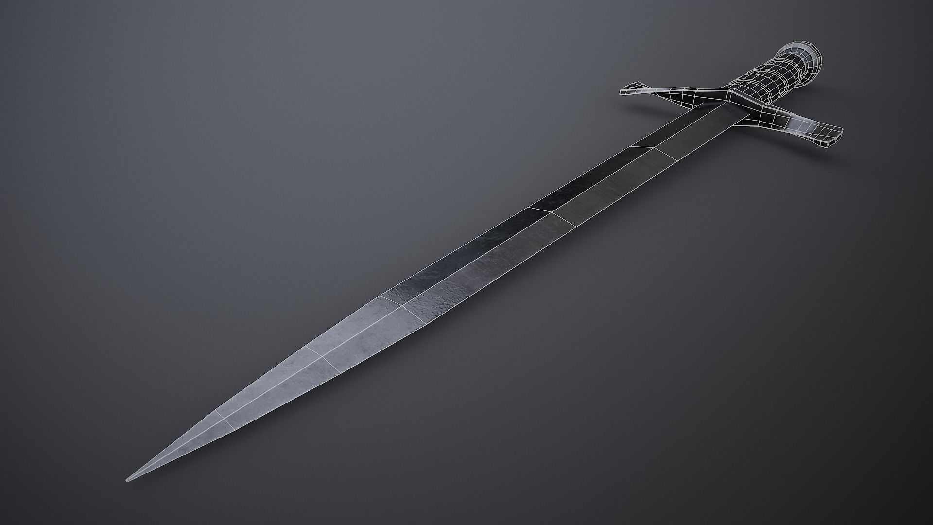Sword Hilt Dagger Low-poly 3D model_3
