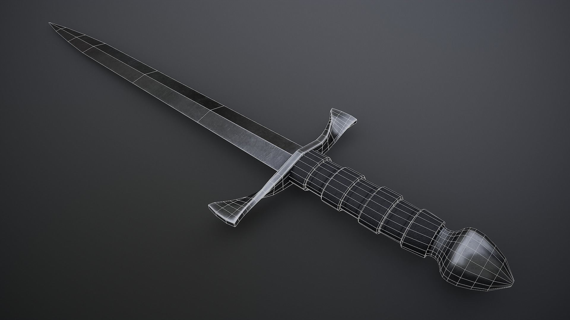Sword Hilt Dagger Low-poly 3D model_1