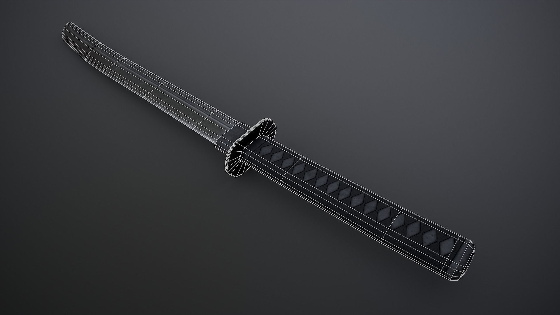 Tanto Low-poly 3D model_1