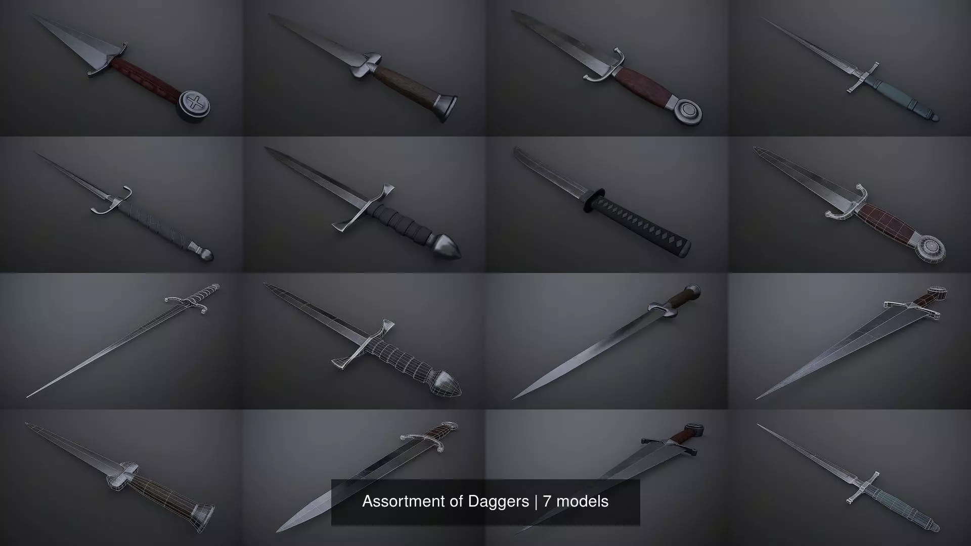 Assortment of Daggers 3D Model Collection_0