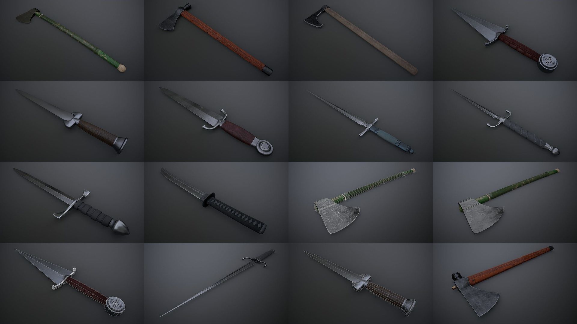 Assortment of Medieval Weaponry 3D Model Collection_1