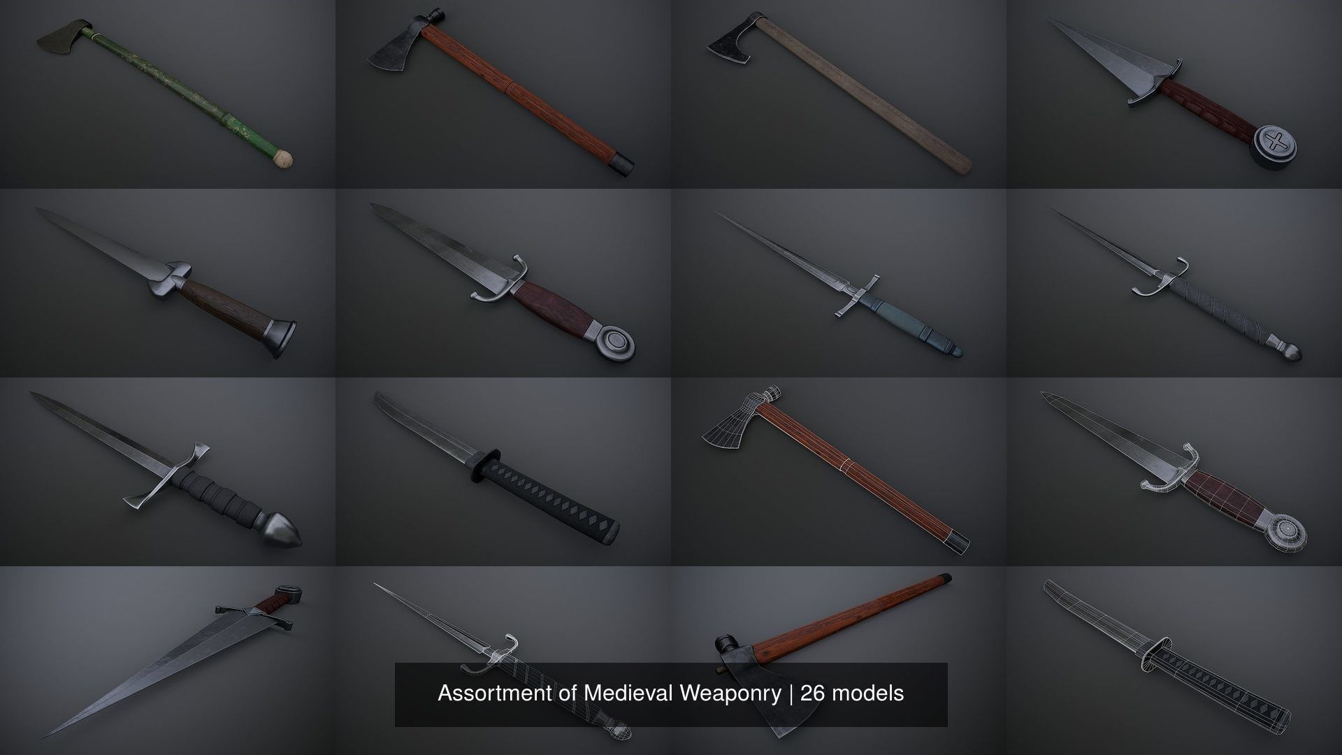 Assortment of Medieval Weaponry 3D Model Collection_2