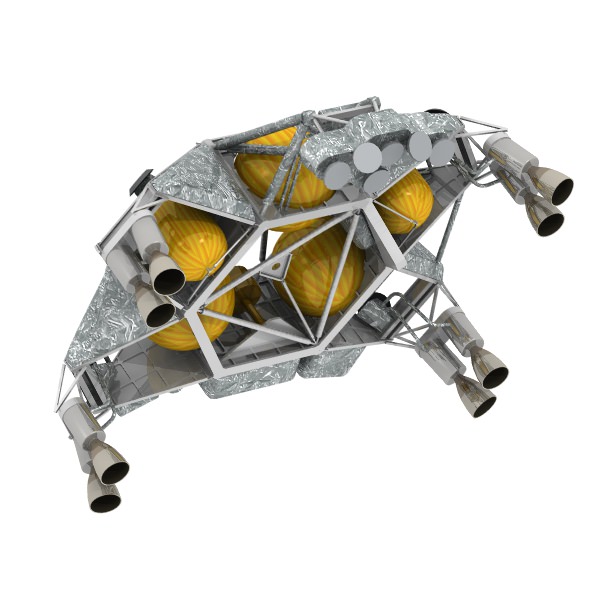 Mars Curiosity MSL Spacecraft and Skycrane 3D Model .obj .3ds .lwo .lw