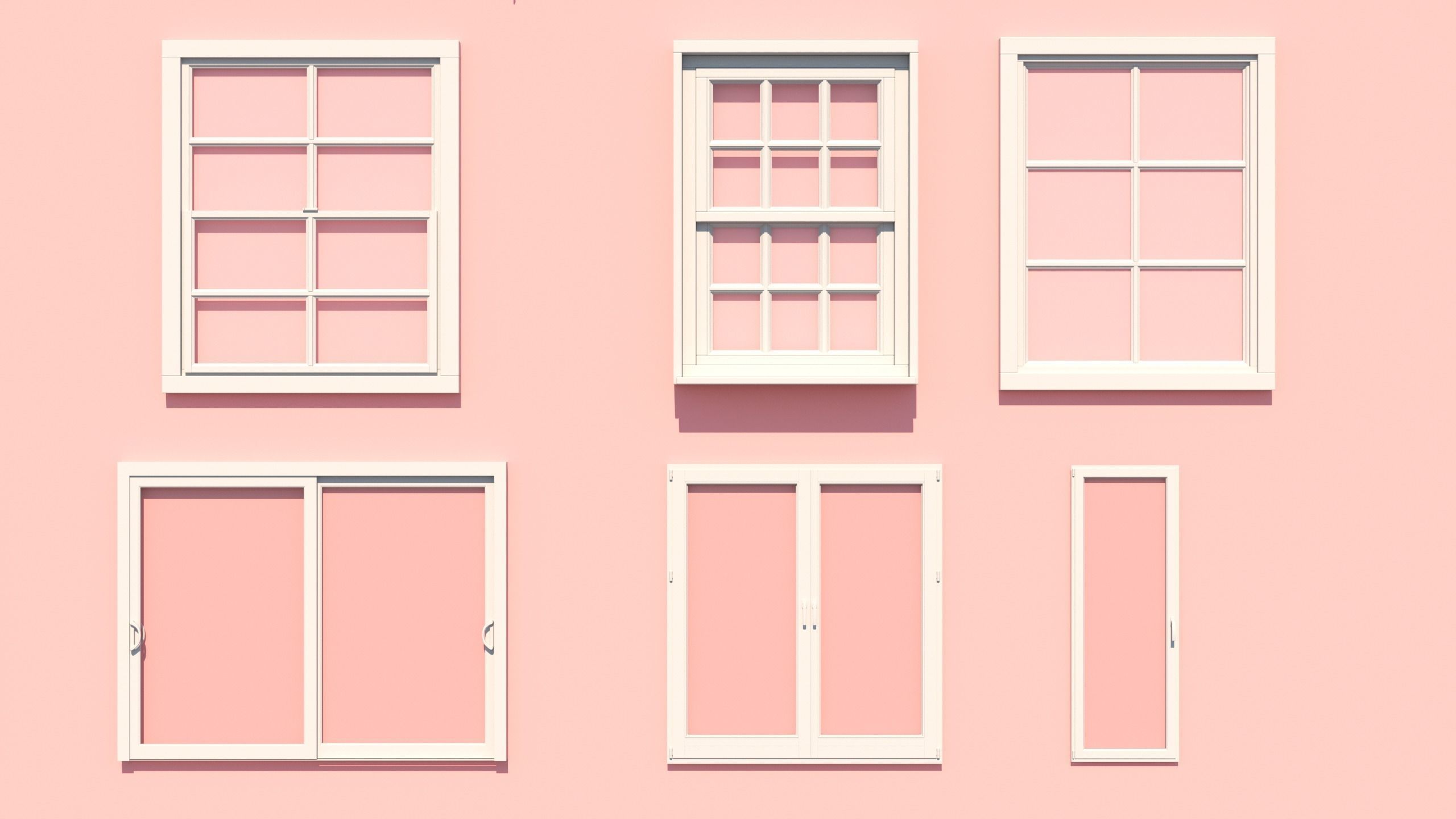 Windows collection white 3D model_3