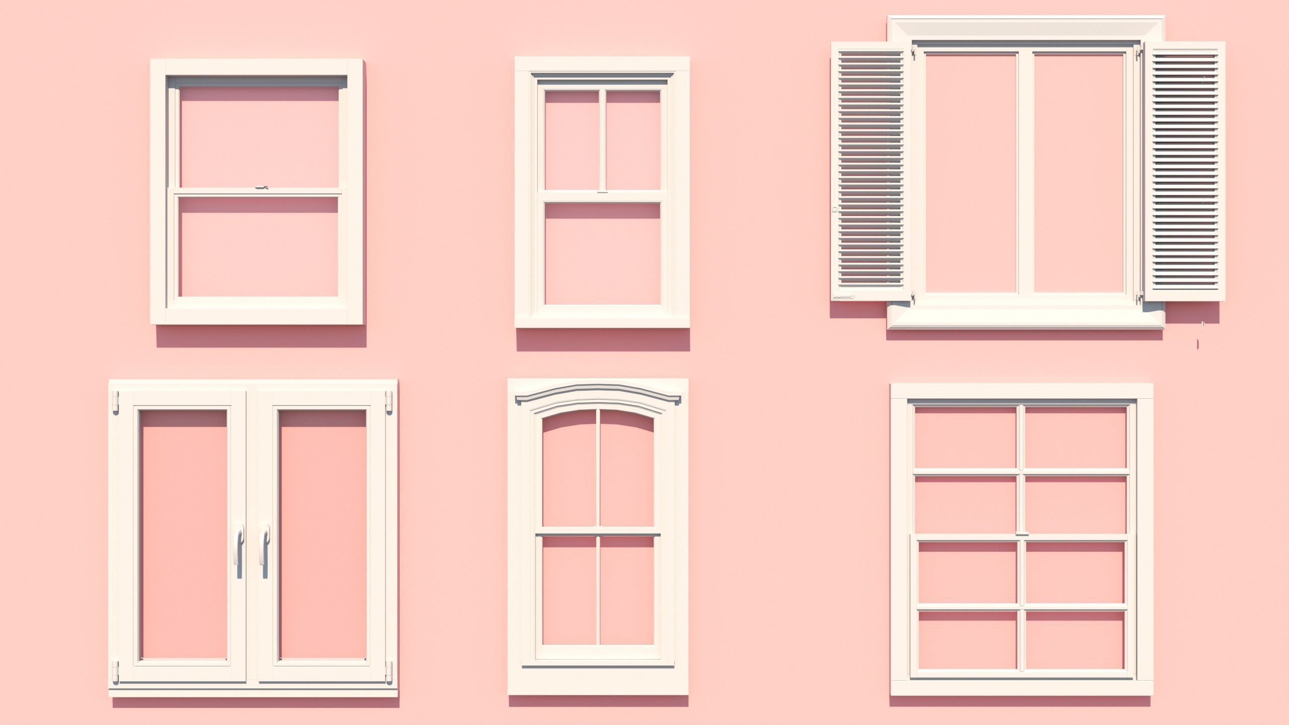 Windows collection white 3D model_1