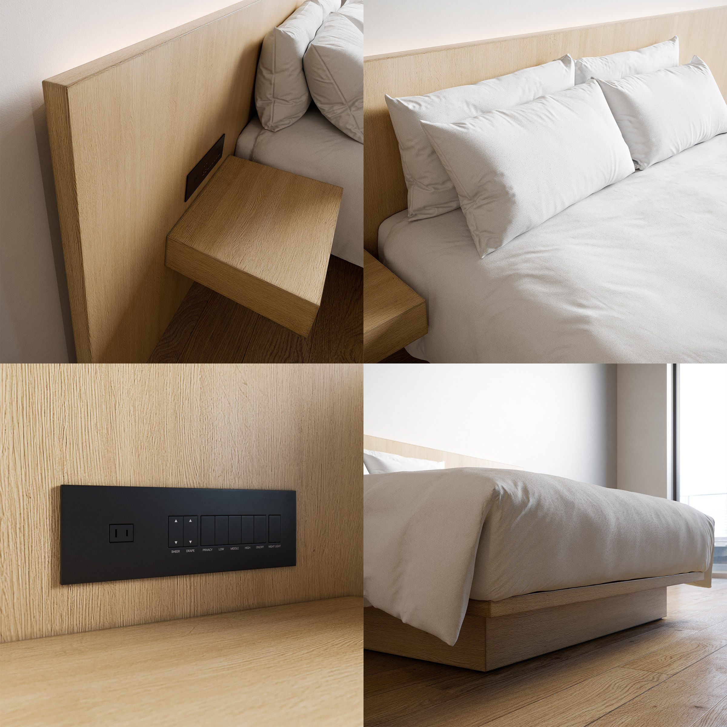 Hotel Bed Duvet Cover Style - King size - W180cm 3D model_3