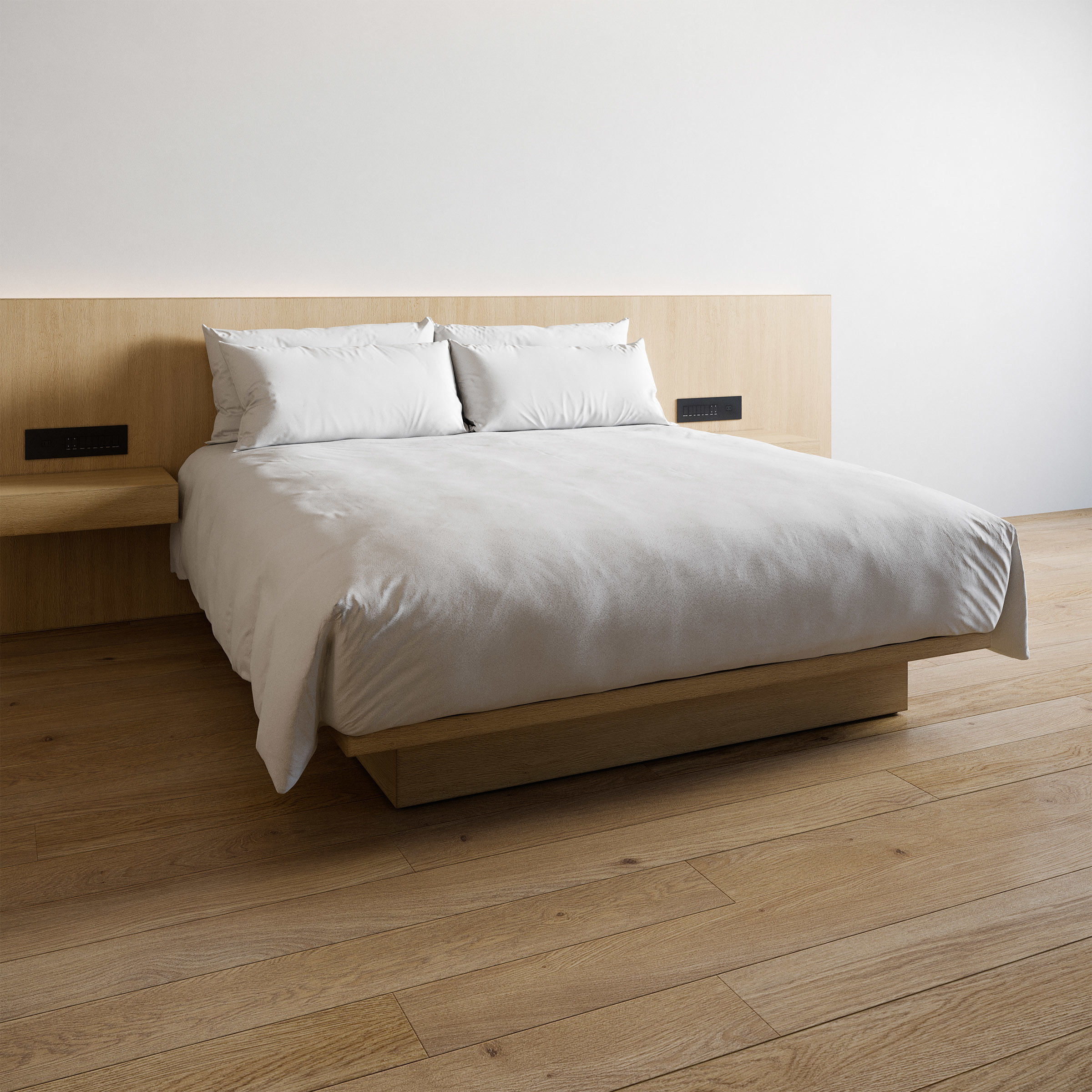 Hotel Bed Duvet Cover Style - King size - W180cm 3D model_1