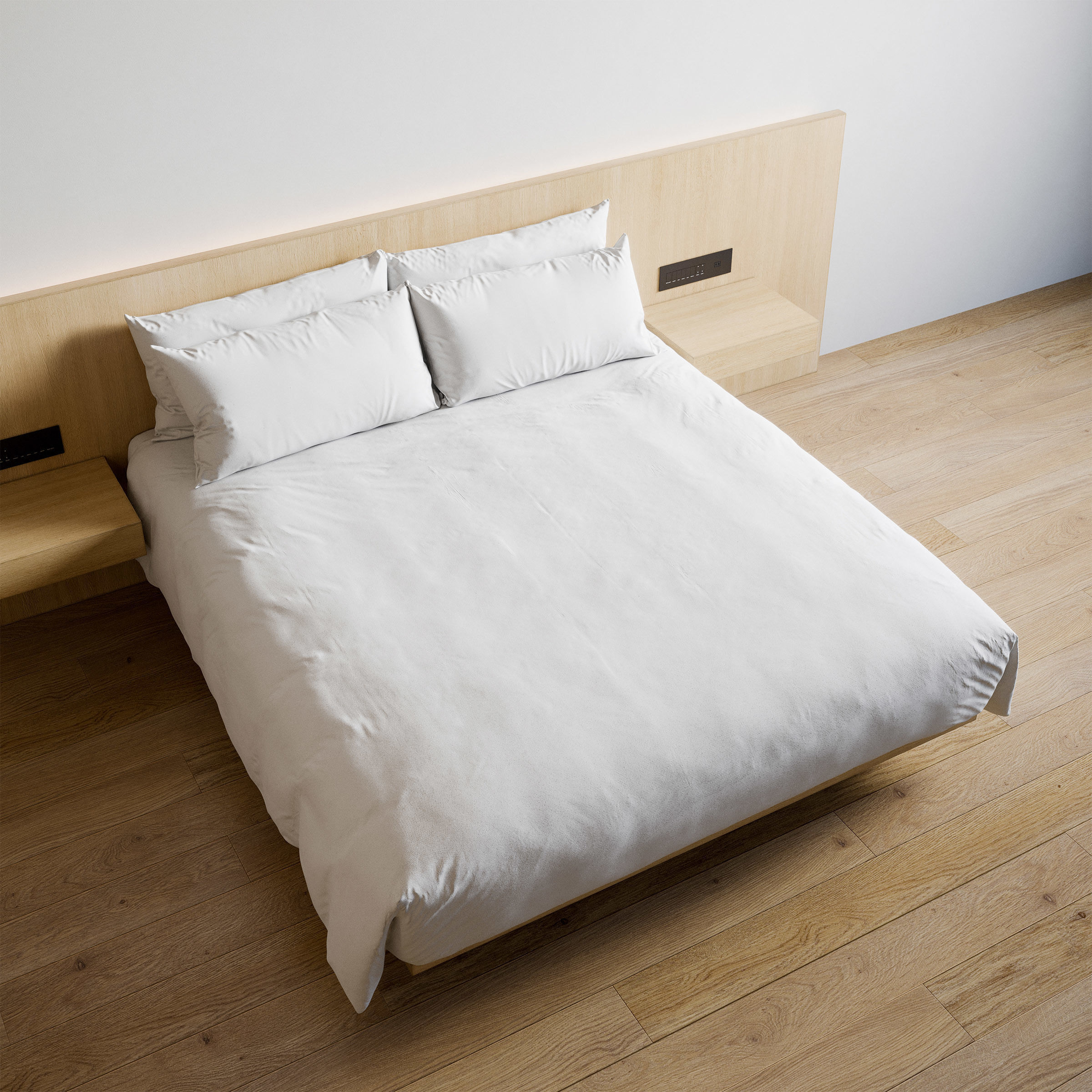 Hotel Bed Duvet Cover Style - King size - W180cm 3D model_2