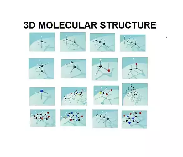 3D MOLECULAR STRUCTURE - BALL AND STICK MODEL 3D Model Collection