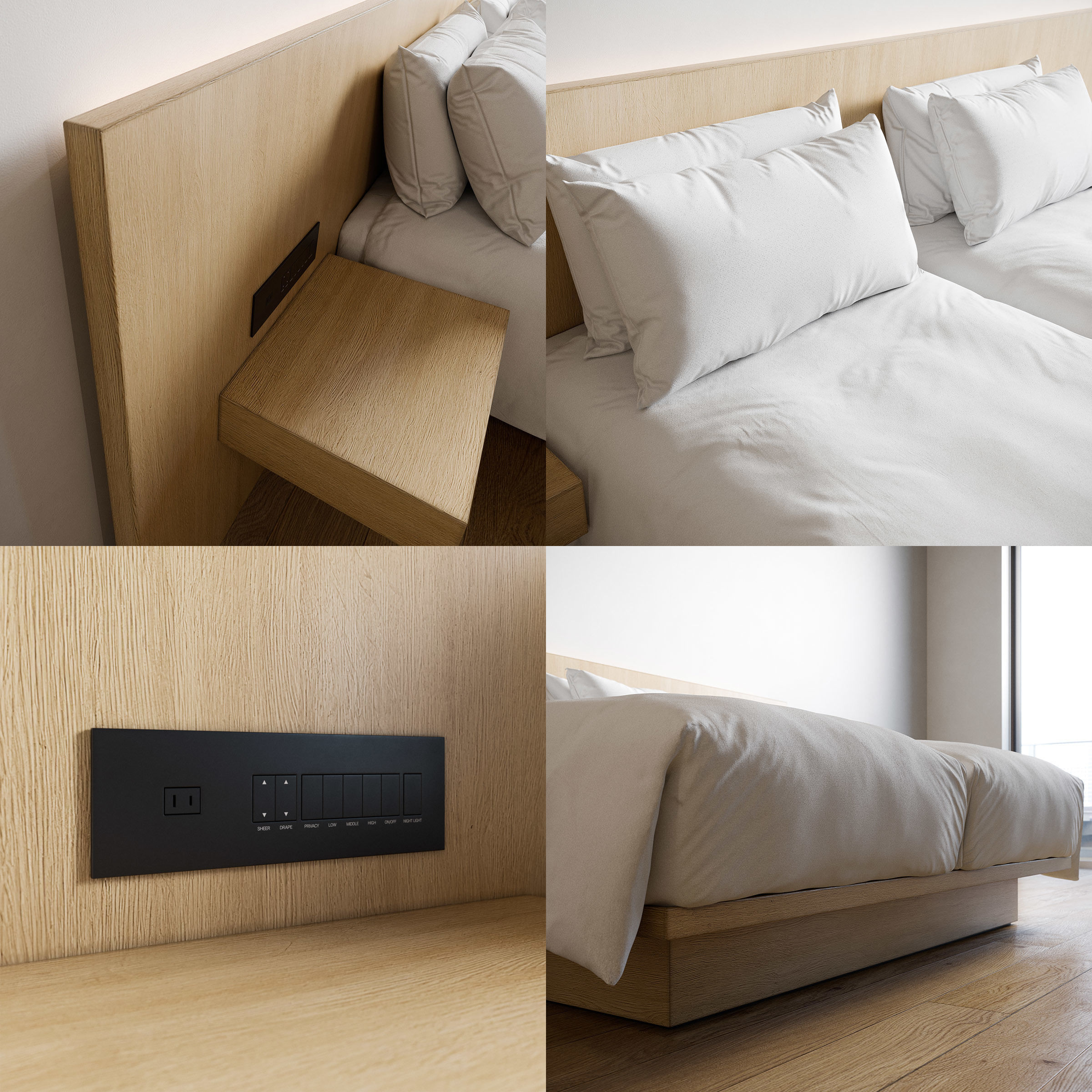 Hotel Bed Duvet Cover Style - Hollywood Twin - W100cm x2 3D model_3