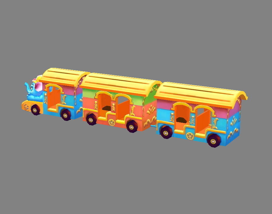 Cartoon elephant tour bus Low-poly 3D model_2