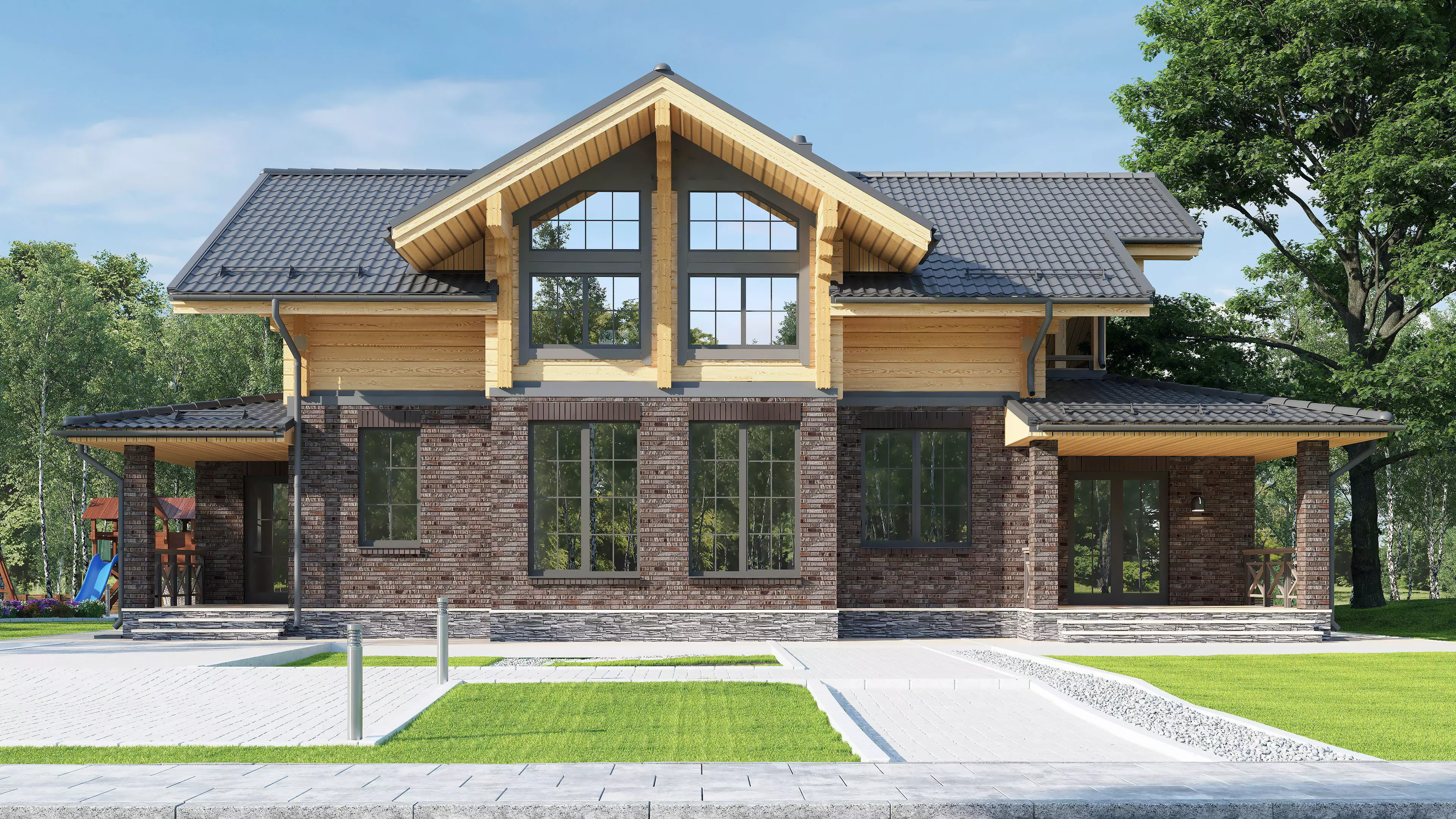 Exterior 3D model of a residential building 3D model_0