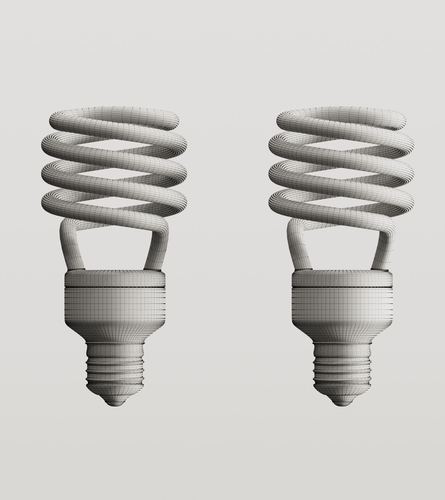 CFL Bulb Low-poly 3D model_2