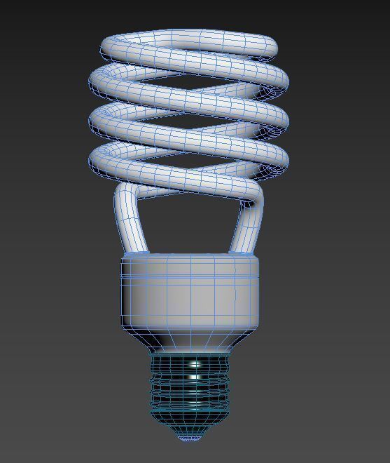 CFL Bulb Low-poly 3D model_5