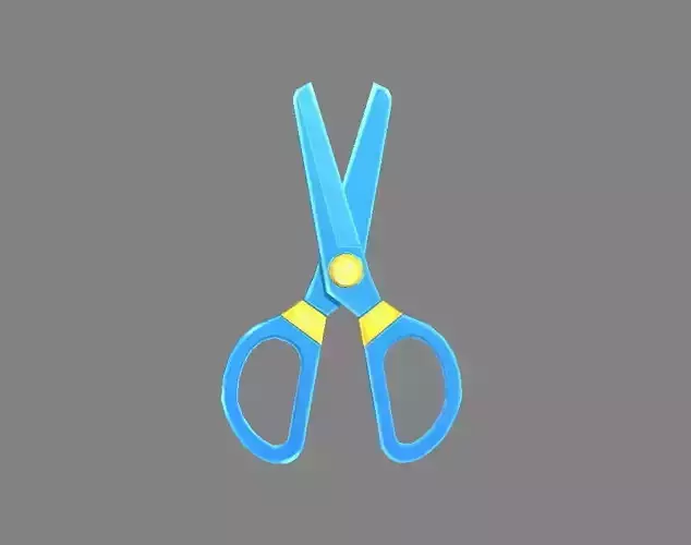 Cartoon Plastic Scissors - Blue