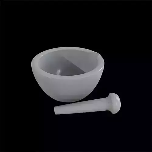 ApothecaryMortarAndPestle white marble Low-poly 3D model