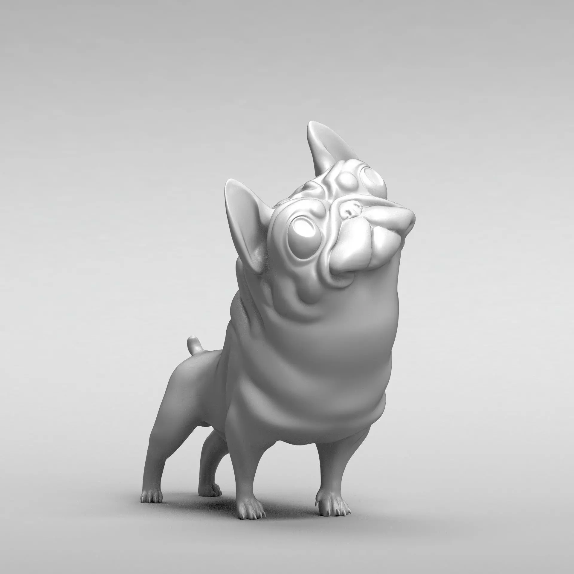 Funny french bulldog 3D print model 3D print model