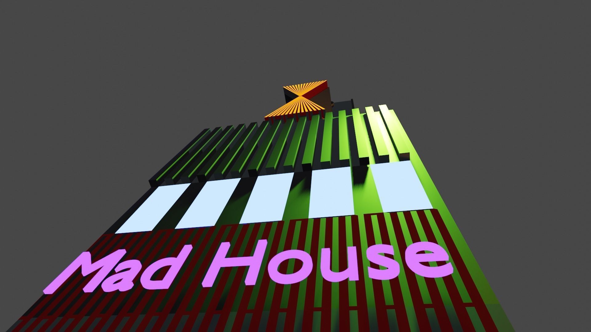 Clock tower Low-poly 3D model_11