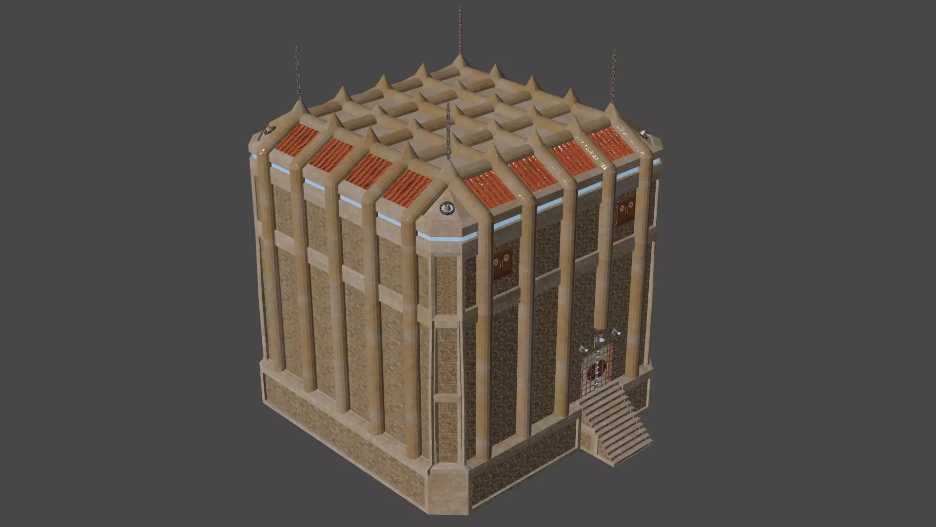 Fantasy medieval Keep 02 Free low-poly 3D model_0
