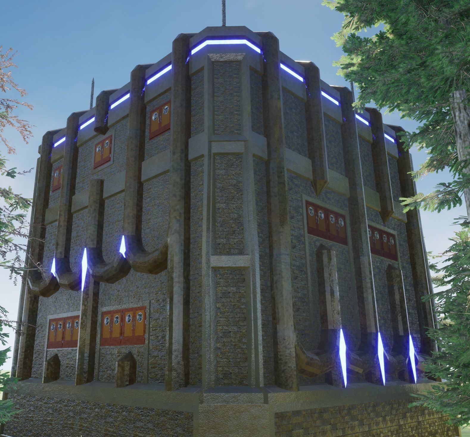 Fantasy medieval Keep 02 Free low-poly 3D model_6