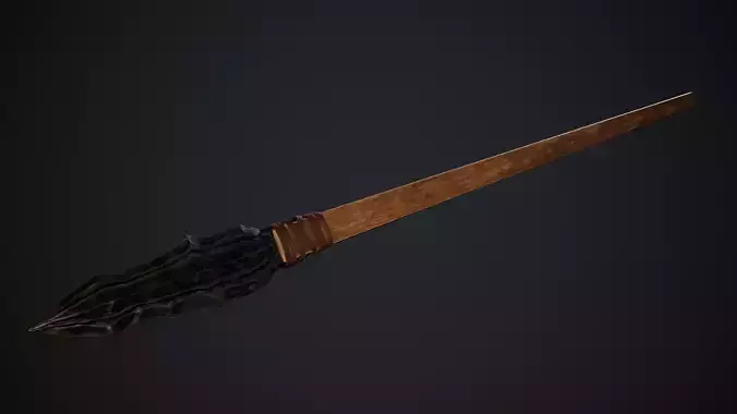 Fantasy Spear Game Ready Model and Textures