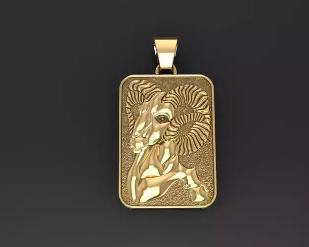 Zodiac Sign Aries pendant 3D print model