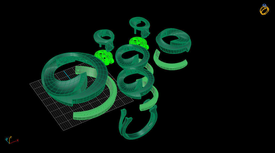 Set 114 of rings 3D print model_4