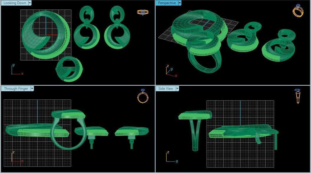 Set 114 of rings 3D print model_3