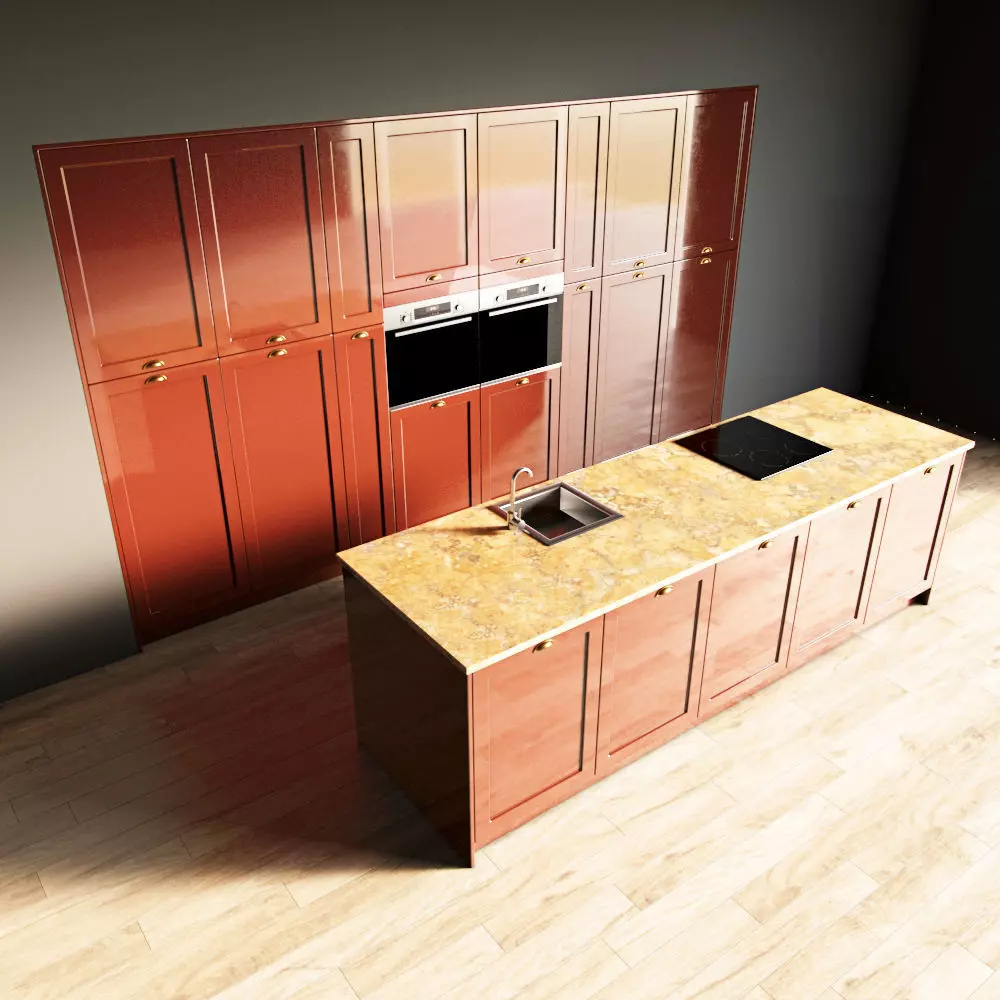38-Kitchen2 glossy 4 3D model