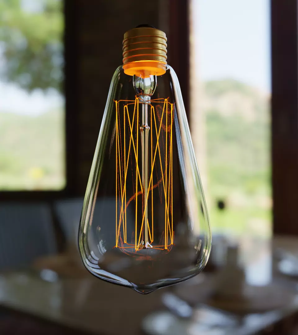 Incandescent Light Bulb 60W 3D model_0
