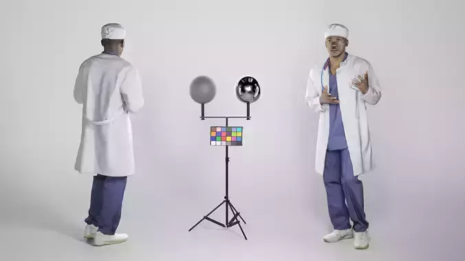 Confused african american male doctor 251 Low-poly 3D model