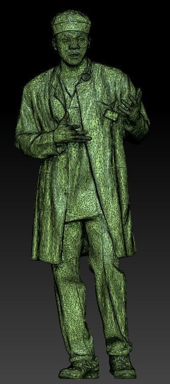 Confused african american male doctor 251 Low-poly 3D model_6