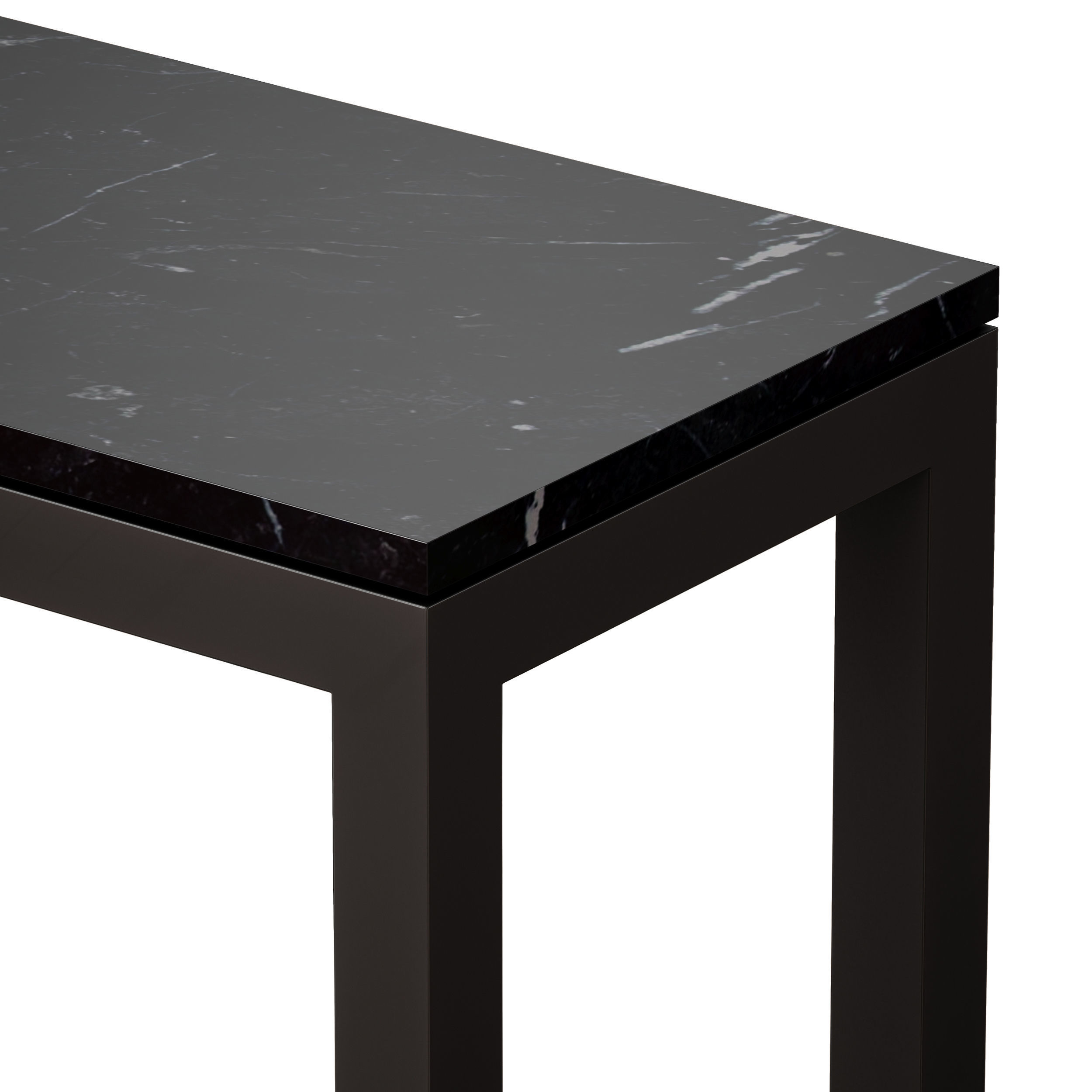 Parsons Black Marble Dark Steel Console 3D model_8