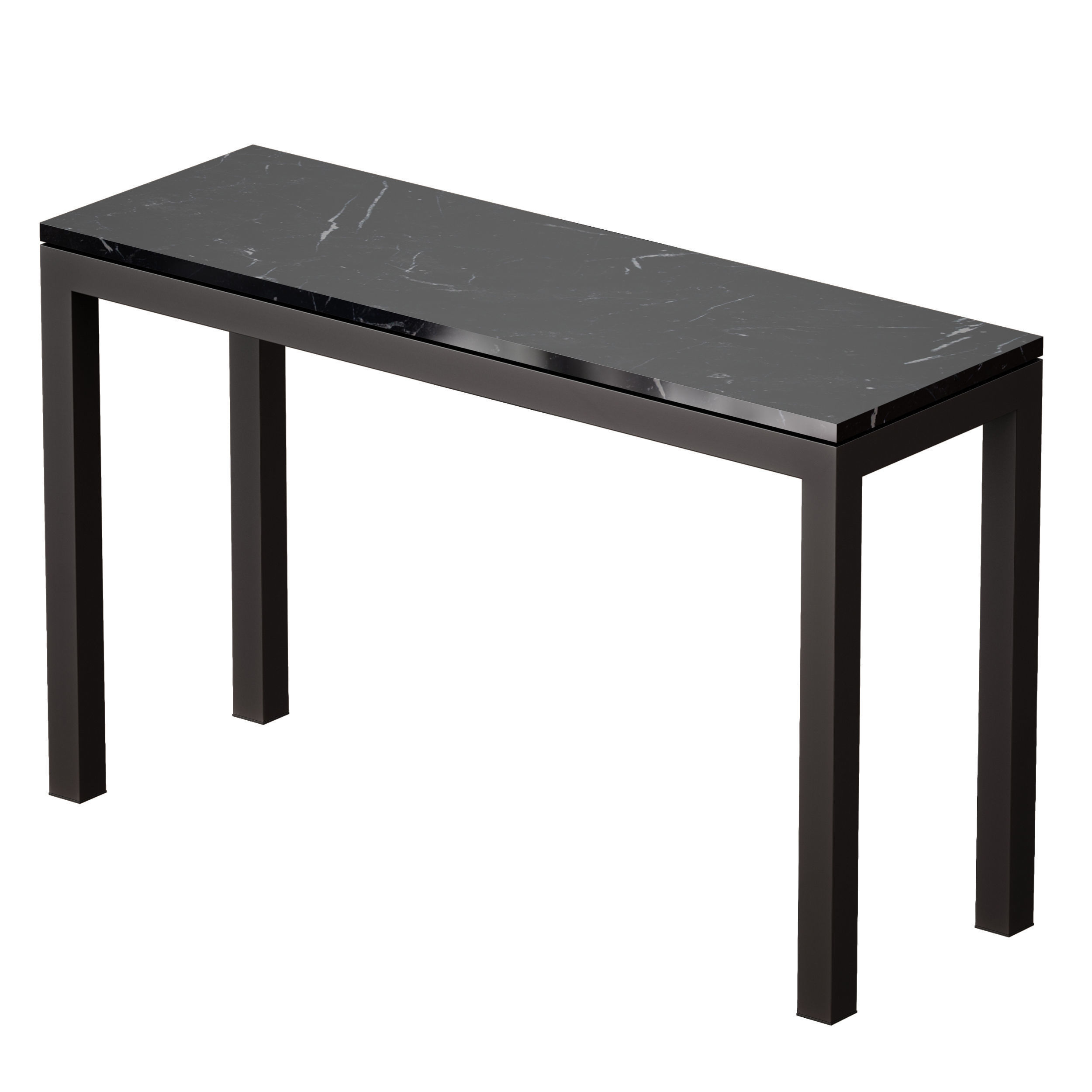 Parsons Black Marble Dark Steel Console 3D model_5