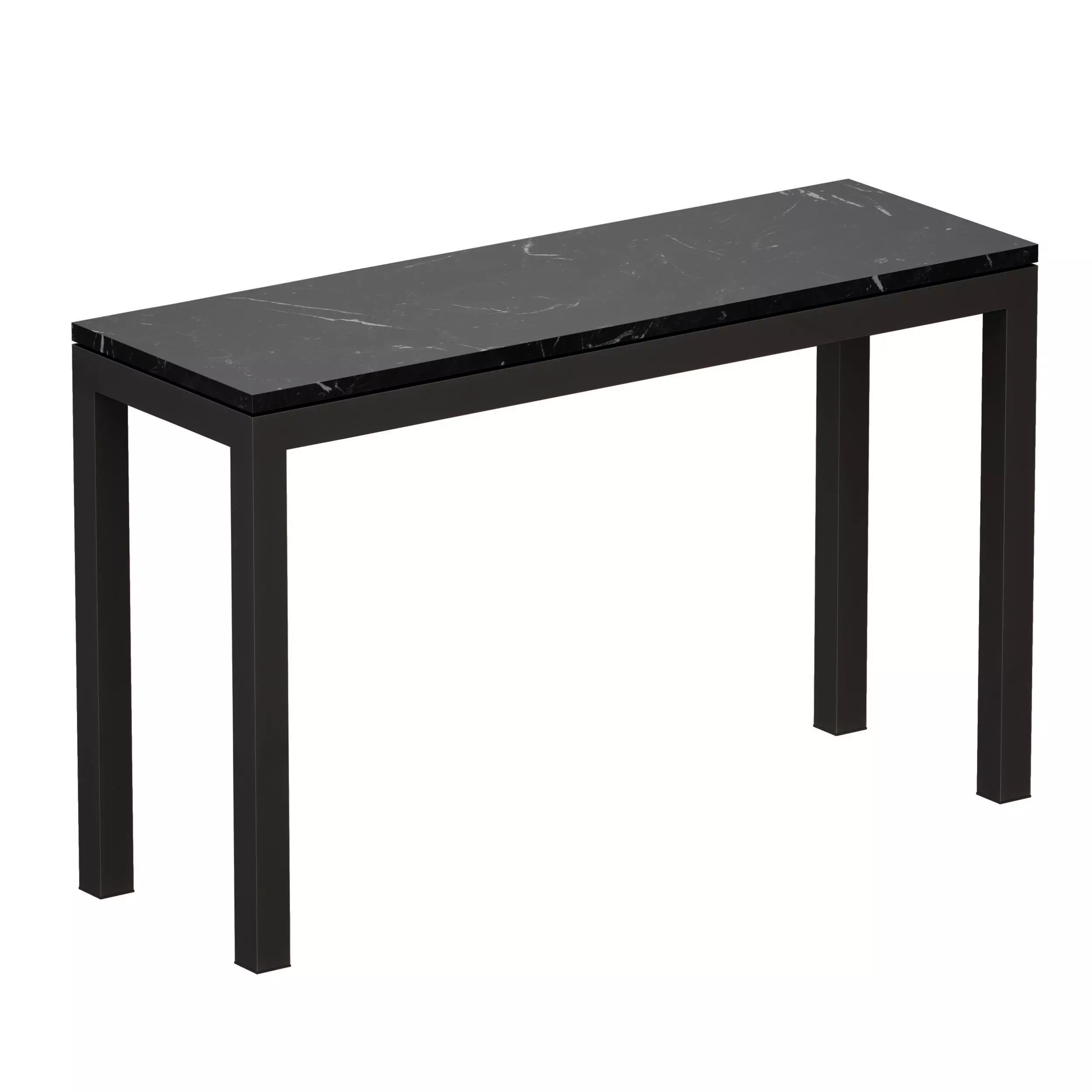 Parsons Black Marble Dark Steel Console 3D model_0