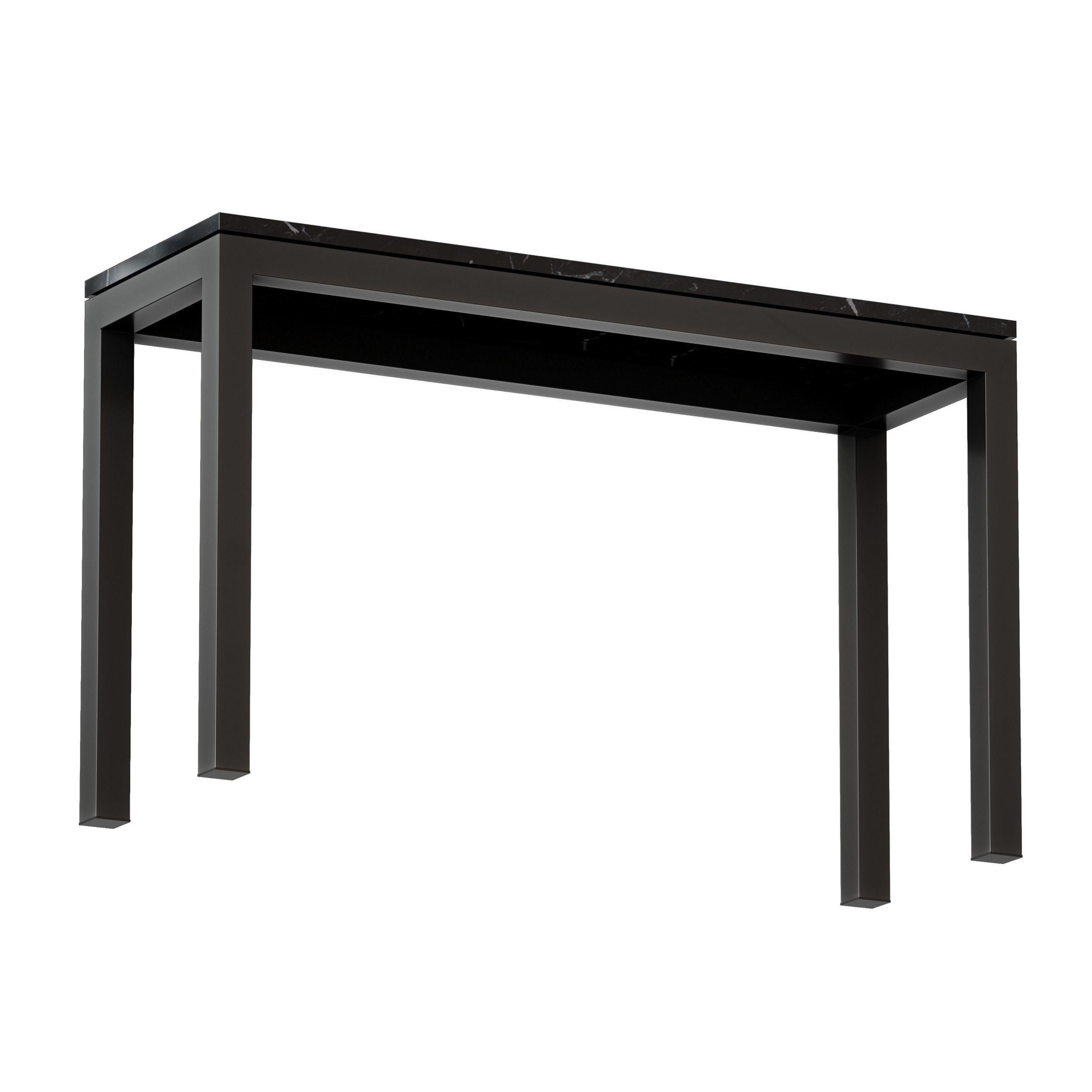 Parsons Black Marble Dark Steel Console 3D model_2
