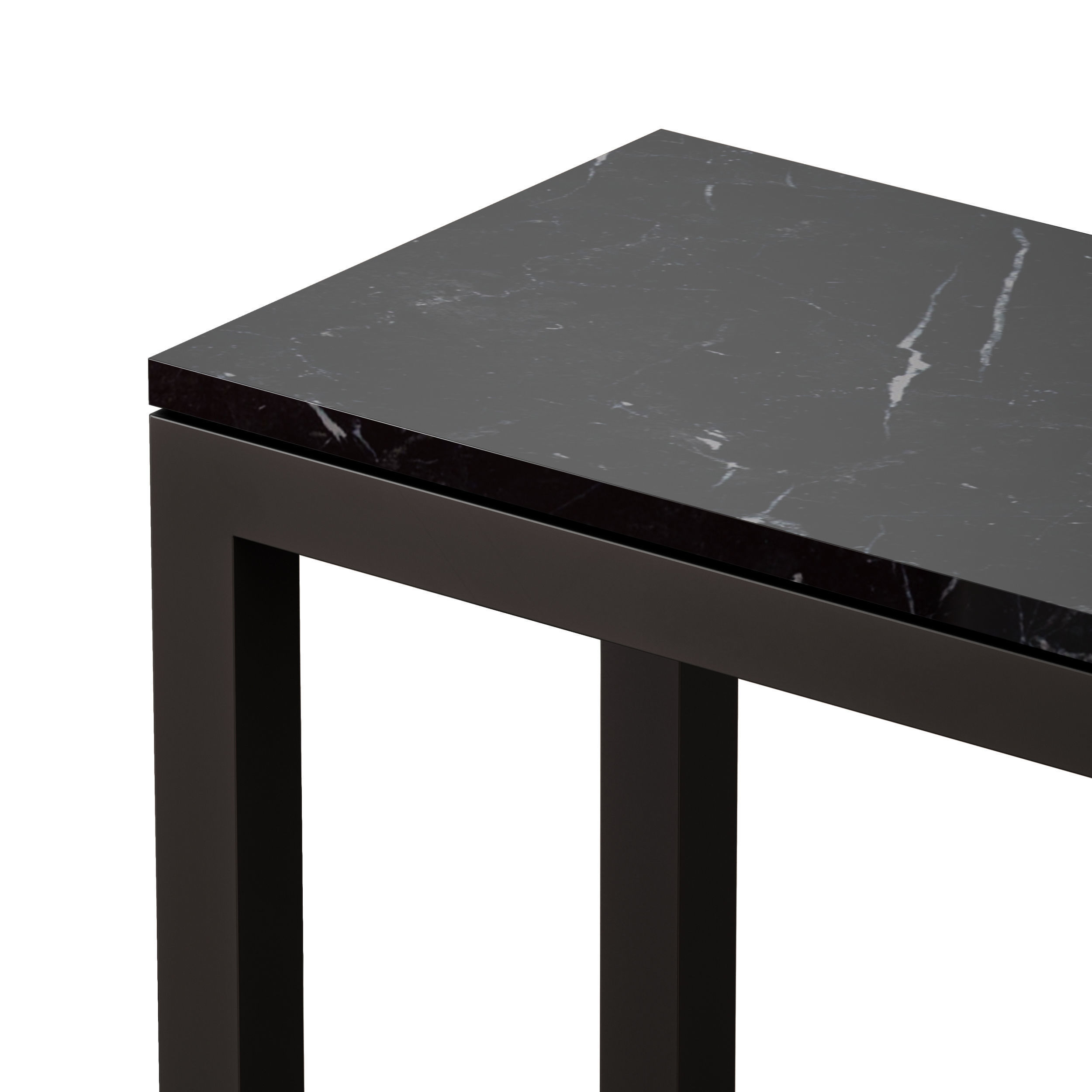 Parsons Black Marble Dark Steel Console 3D model_9