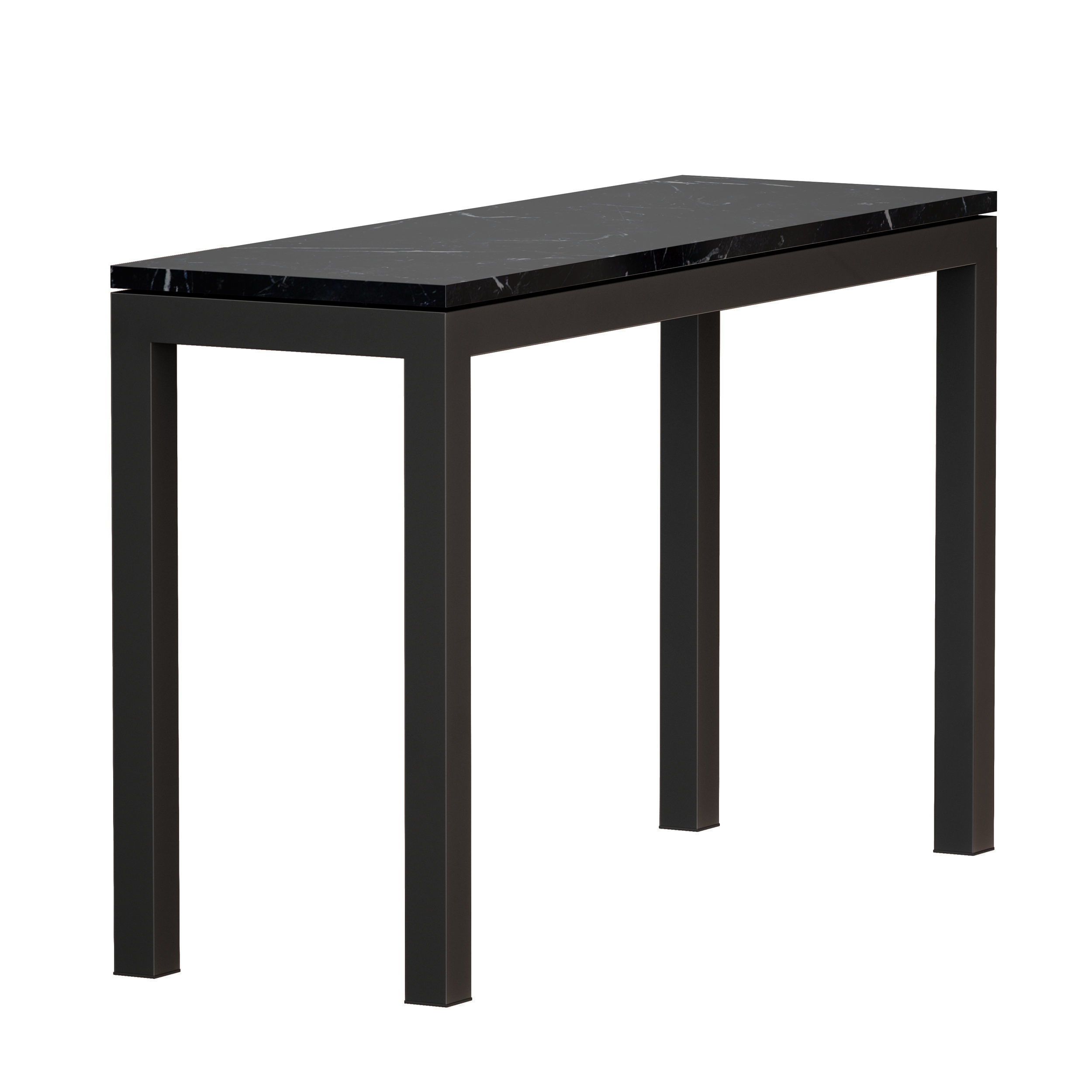 Parsons Black Marble Dark Steel Console 3D model_3