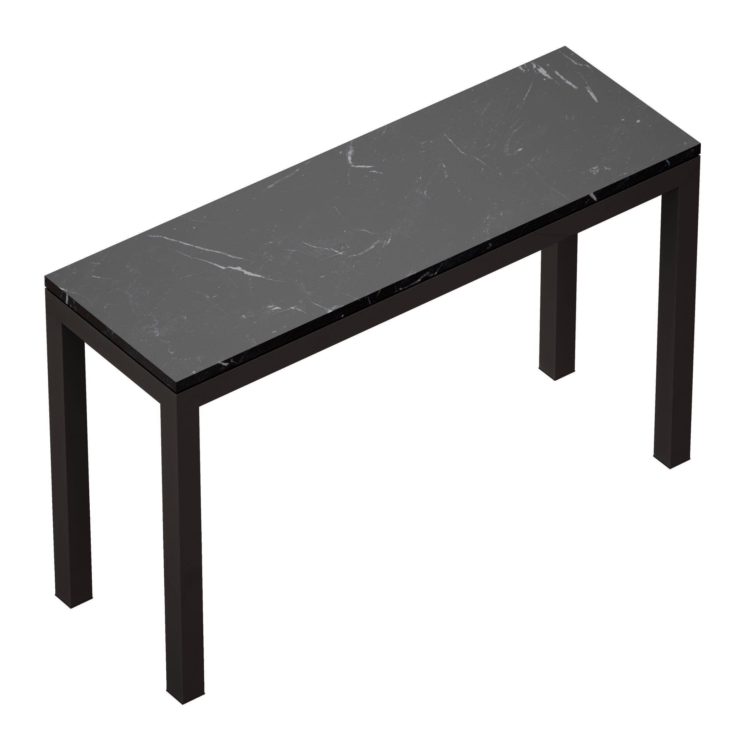 Parsons Black Marble Dark Steel Console 3D model_1