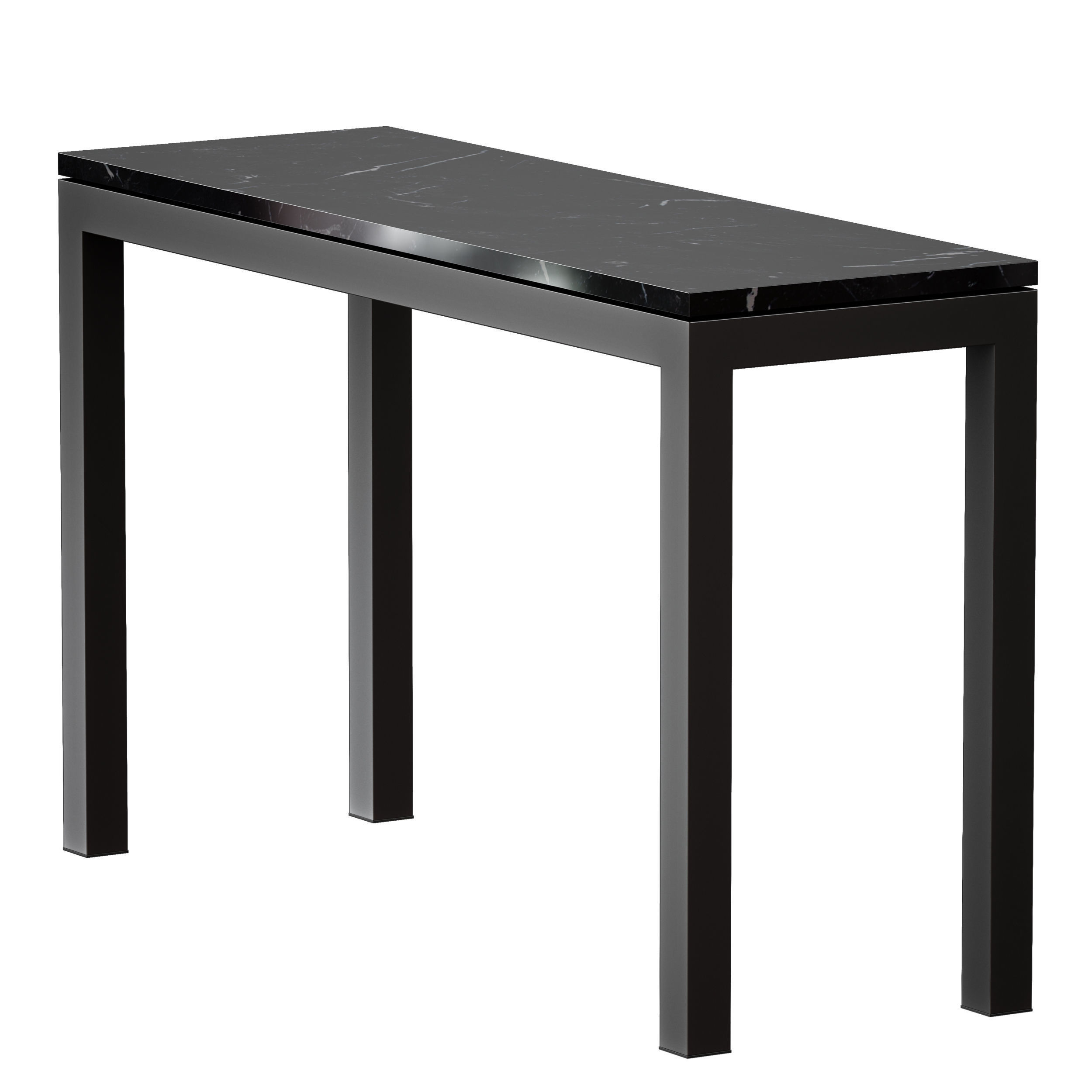 Parsons Black Marble Dark Steel Console 3D model_7
