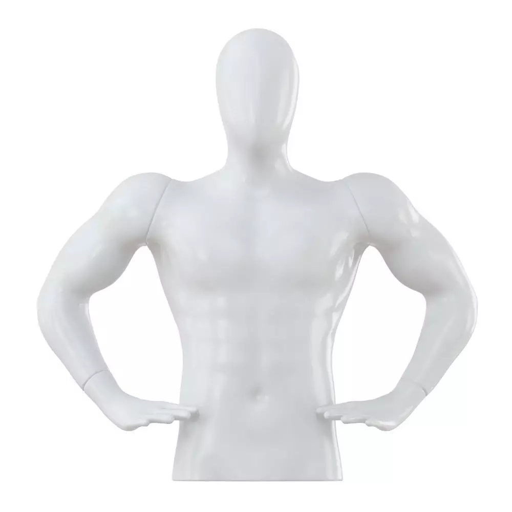White torso male mannequin 86 3D model_0