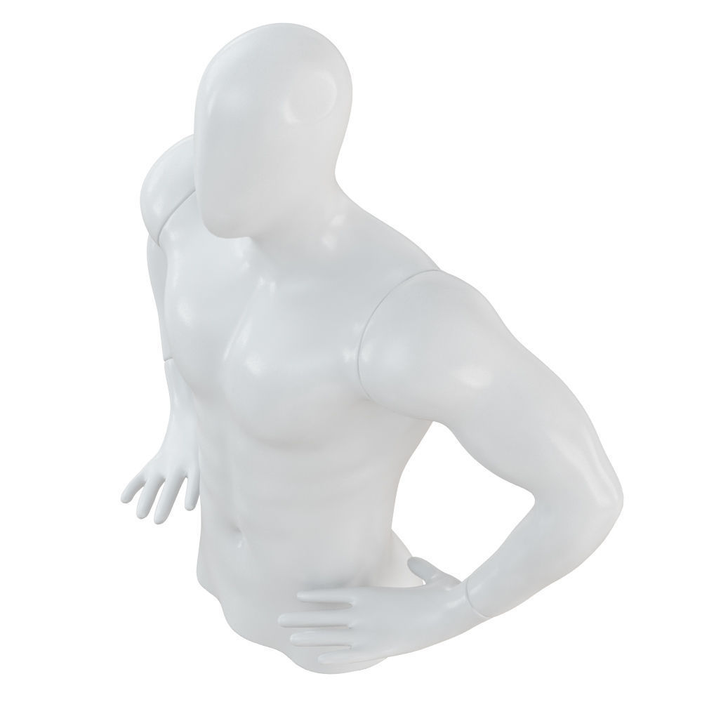 White torso male mannequin 86 3D model_2