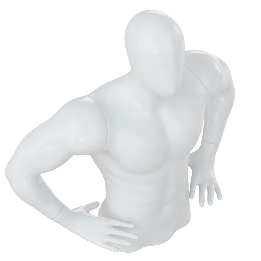 White torso male mannequin 86 3D model_3