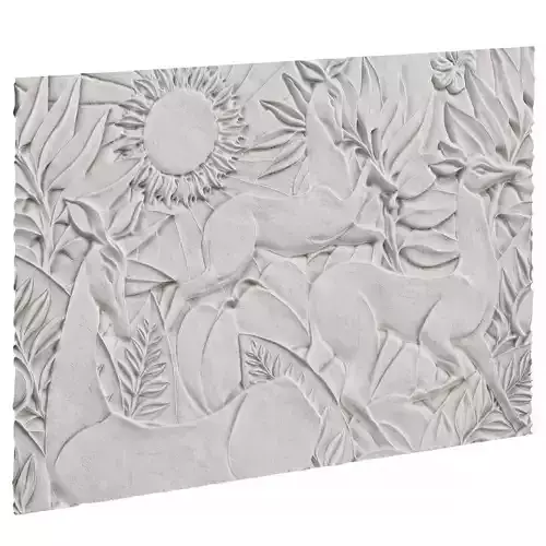 Bas-relief with deer