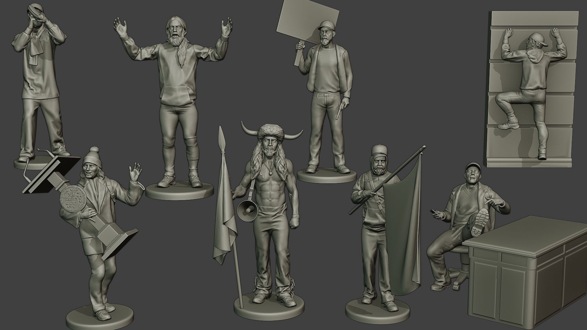 Capitol assault forces 3D print model_1