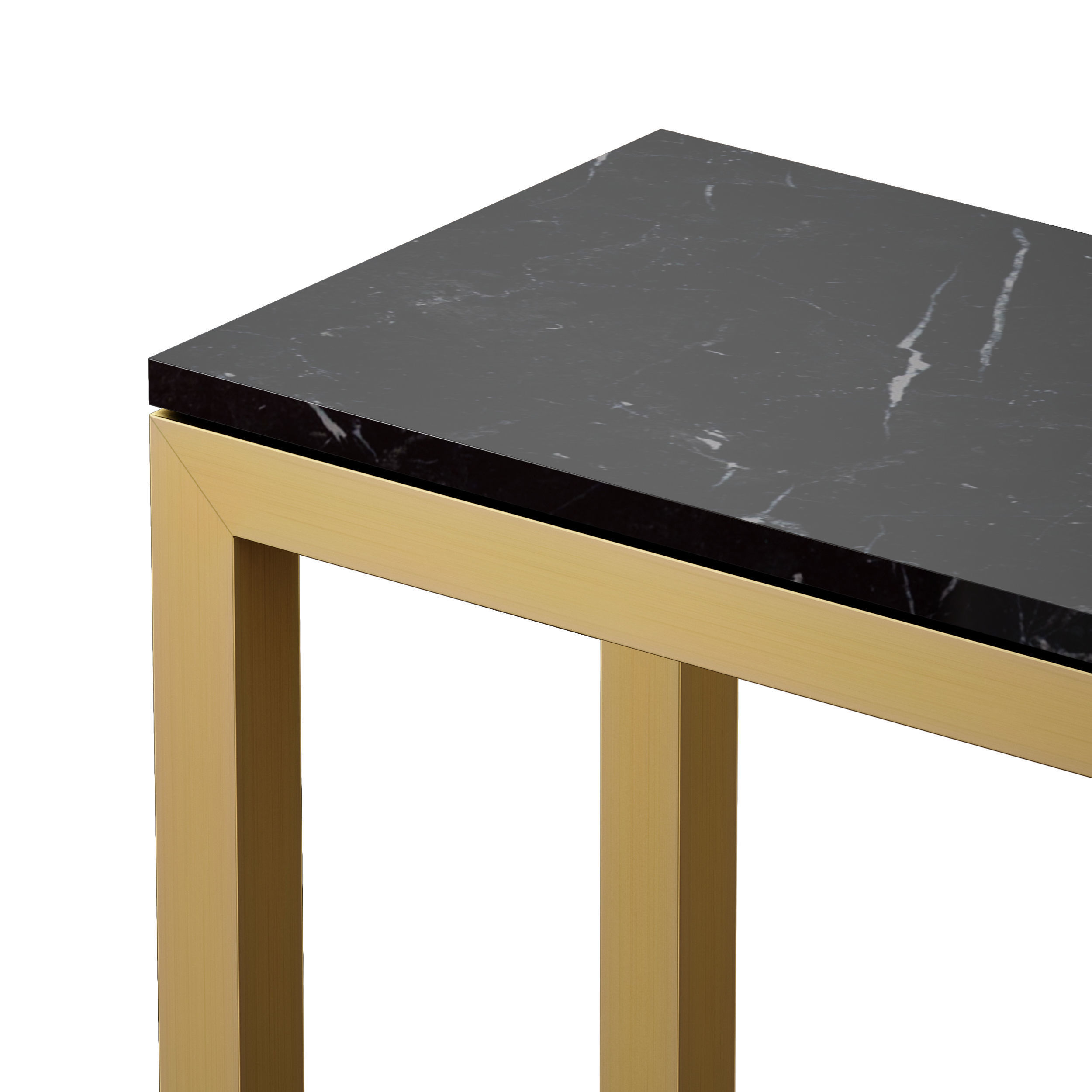 Parsons Black Marble Brass Console 3D model_9